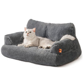 MEWOOFUN dog couch with soft fluffy surface for cozy naps.
