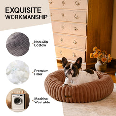 MEWOOFUN donut bed removable cover for easy washing and care.