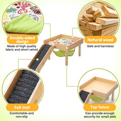 MEWTOGO guinea pig hideout stairs with gray mat invite climbing and exploration.