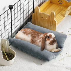 MEWTOGO rabbit bed displays a 15.7 by 14 inch size for small rabbits.