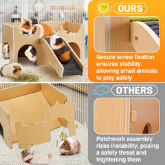 MEWTOGO natural wood guinea pig castle highlights warm, chew-friendly materials for pets
