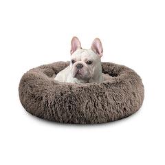 MFOX Calming Dog Bed closeup of soft faux fur for cozy naps.