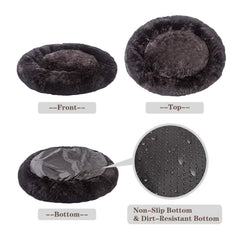 MFOX Calming Dog Bed faux fur texture reveals luxurious material for comforting naps