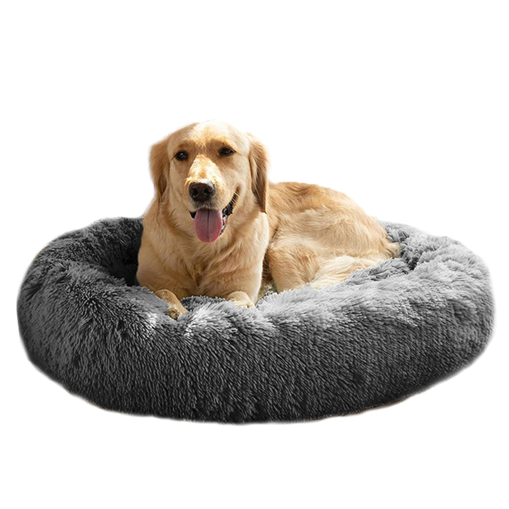 MFOX Calming Dog Bed front view shows cozy donut design for secure resting.
