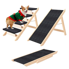 MHL.CXG dog stairs bed-convertible design helps pets reach beds safely.