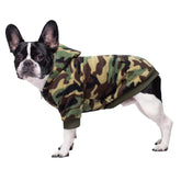 Miaododo camo dog hoodie front view shows cozy fleece warmth for small dogs.