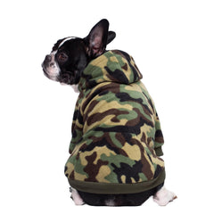 Miaododo camo dog hoodie pockets closeup highlights convenient storage for treats.
