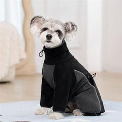 Miaododo fleece dog coat full-body coverage for winter outings.