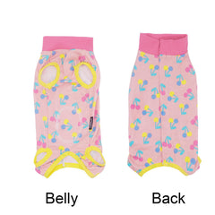 Miaododo pink-dog-onesie-stitch-hemmed-edges shows durable finish and snag-free seams.