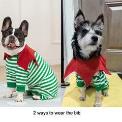 Miaododo striped dog surgery recovery suit belly-hole ensures easy male urination without removal