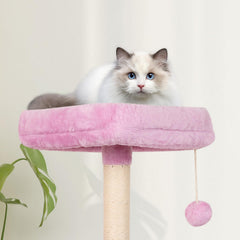 MIAO PAW pink cat tree ball condo highlights vertical exploration and playtime