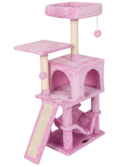 MIAO PAW pink cat tree scratching post helps protect furniture from claws