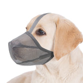 Miavers dog muzzle grey large, front view showing soft mesh for comfortable wear