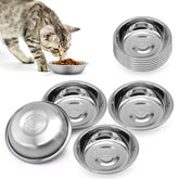 MicoSim stainless steel cat bowl with shallow wide design promotes whisker-friendly eating.