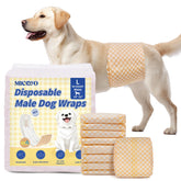 MICOOYO disposable male dog wraps hero illustrates secure fit for daily comfort.