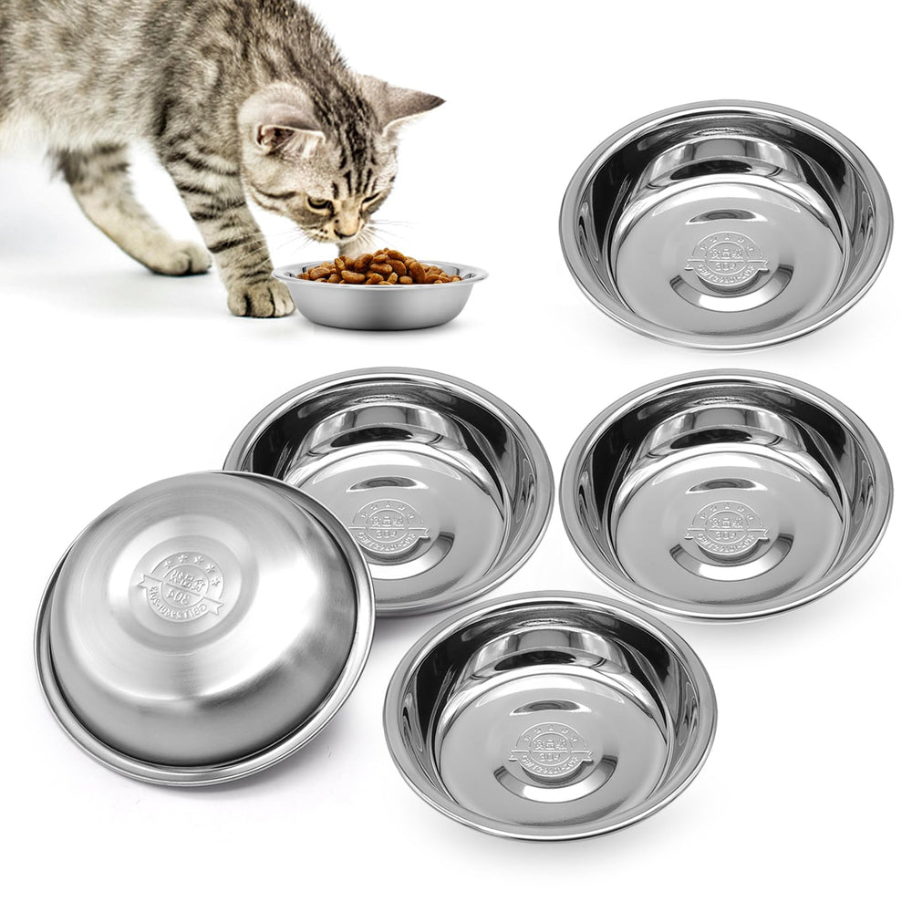 MicoSim stainless steel cat bowl top view for whisker-friendly dining