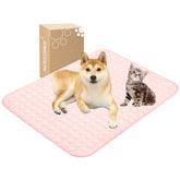 MICROCOSMOS pink front view cooling mat for pets and people.