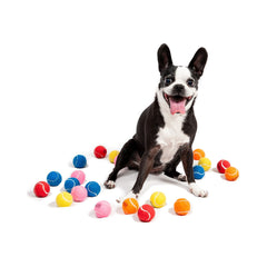 Midlee 25-pack mini dog tennis balls in assorted colors ideal for small dogs' play.