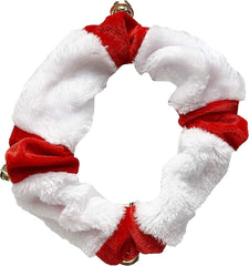 Midlee Christmas Plush Bell Collar X-Large on a dog for festive outings