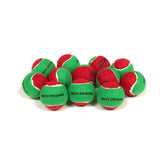 Midlee Merry Christmas dog tennis balls red and green pack for festive holiday fetch.