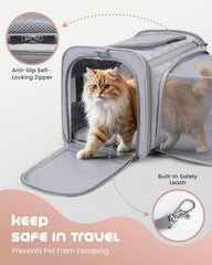 MIDOG cat carrier soft comfort pillow provides cozy resting feel for anxious travelers.