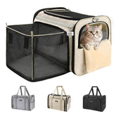 MIDOG cat carrier soft under-seat fit demonstrates airline-friendly design for flight travel