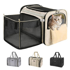 MIDOG cat carrier soft under-seat fit demonstrates airline-friendly design for flight travel