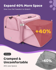 MIDOG cat carrier soft under-seat coral interior with plush bed for pet comfort