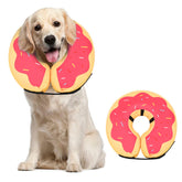 MIDOG inflatable donut collar in red on dog post-surgery protection for wounds