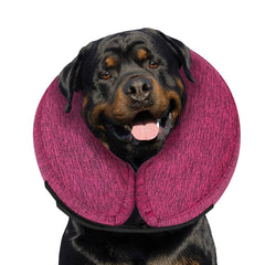 MIDOG inflatable-donut-cone-rose-closeup shows soft material for comfort and protection.