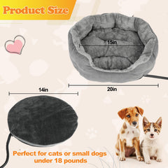 Midollarle heated cat bed closeup shows soft-material plush comfort for restful sleep.
