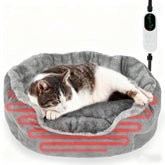 Midollarle heated cat bed donut top view for cozy warmth and relaxation.