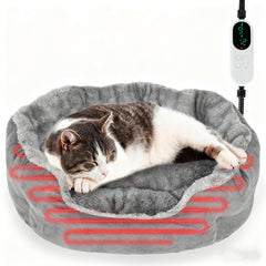 Midollarle heated cat bed donut top view for cozy warmth and relaxation.