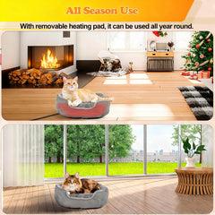 Midollarle heated cat bed with timer display illustrates adjustable temperature.