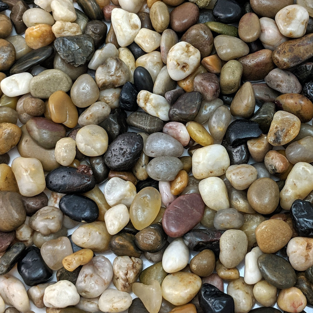 Midwest Hearth decorative polished pebbles closeup showing vibrant natural colors for accent décor.