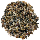 Midwest Hearth polished pebbles in a fairy garden showing vibrant colors and natural texture