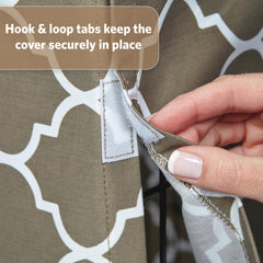 MidWest Homes for Pets crate cover flexible door access for adjustable ventilation.
