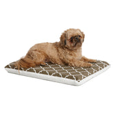 MidWest Homes for Pets crate pad with brown geometric pattern – stylish, stain-resistant comfort.