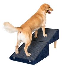 Miemie's Corner 3-in-1 Dog Ramp front view shows sturdy anti-slip surface for safe climbs