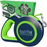 Mighty Paw correa retráctil 16 pies verde claro para paseos controlados.