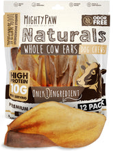 Mighty Paw cow ears closeup showing beefy texture for satisfying chew