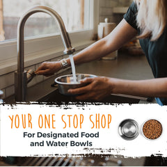 Mighty Paw dishwasher-safe dog bowls for effortless cleaning.