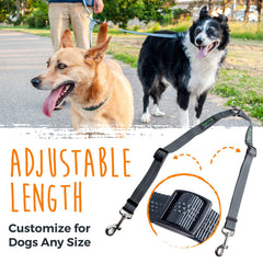 Mighty Paw double dog leash neoprene padded handle delivers comfortable grip.