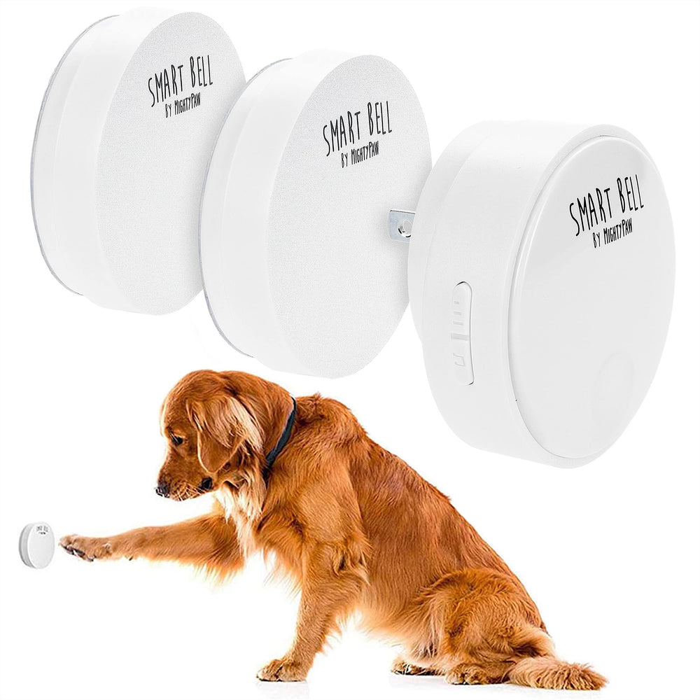 Mighty Paw Smart Bell 2.0 two-button pack on door aids potty training, easy to use.