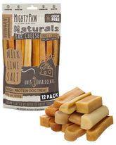 Mighty Paw Yak Cheese Chews packaging—natural, odorless dog snack option.