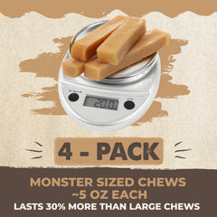 Mighty Paw Yak Cheese Dog Chews close-up reveals textured yak cheese for long-lasting enrichment.