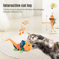 Migipaws lizard toy with catnip insert attracts cats during self guided play