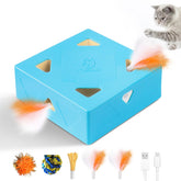 Migipaws MigiBox feather pops engage cats in interactive play from the top