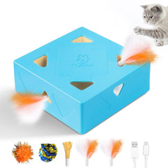 Migipaws MigiBox feather pops engage cats in interactive play from the top