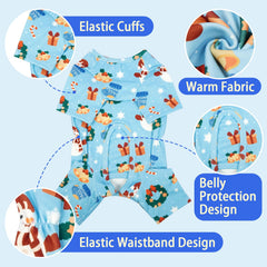 MIGOHI 4-way-stretch dog pjs blue for unrestricted movement.